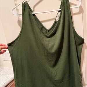 CJLA ribbed tank in olive